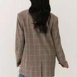 Paper Cut Blazer | Pinstripe Chocolate