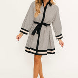 Striped & Chic Mini Dress | Black