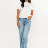 The Delaney Pintuck Wide Leg Jean