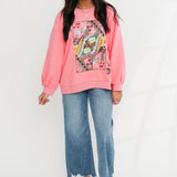 Neon Pink Queen Of Music Card Sweatshirt | Queen Of Sparkles