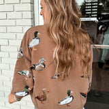 Brown Scattered Duck Sweatshirt