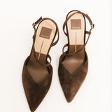 Kamra Heels | Dark Brown Suede