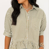 Camille Stripe Top | Olive