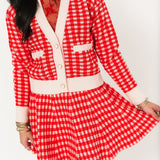 Holiday Houndstooth Mini Skirt
