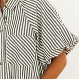 Essential Stripe Blouse | Black