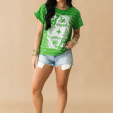 Green Football Field Queen Card Logo Tee | Queen Of Sparkles