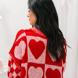 Colorblock Hearts Sweater