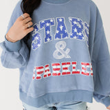 Blue "Stars And Sparkles" Sweatshirt | Queen Of Sparkles