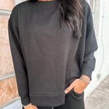 Wrenley Textured Sweatshirt | Black