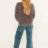 Ribbed Mineral Washed Sweater | Plum