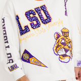 LSU Big Icons Scattered All Over Sweatshirt | Queen Of Sparkles