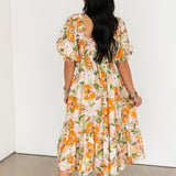 Poppy Puff Sleeve Midi Dress