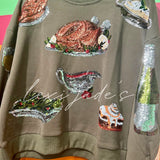 Olive Green Queen Of Turkey Sweatshirt