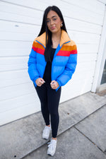 RAINBOW PUFFER JACKET | ROYAL
