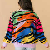 Rainbow Sequin Tiger Head Sweater | Queen Of Sparkles