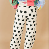 Polka Dot Stretchy Barrel Jean