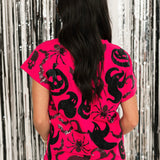 Hot Pink & Black Halloween Icon Tee | Queen Of Sparkles