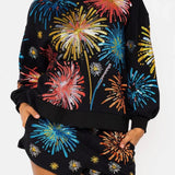 Black Bright Firework Sweatshirt | Queen Of Sparkles