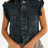 The Paper Threads Denim Vest | Gray
