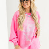 Pink Scattered Rhinestone QOS Sparkle Short | Queen Of Sparkles