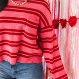 Striped Sweater | Pink & Red