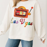 Light Beige 'Las Vegas' City Icon Sweatshirt | Queen Of Sparkles