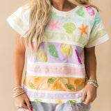Colorblock Stripe Shell Tee | Queen Of Sparkles