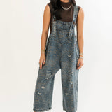 Untamed Chic Overalls | Denim Leopard