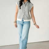Piper Cardi Vest | B&W Stripe