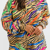 Neon Tiger Print Sweatshirt | Queen Of Sparkles