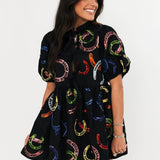 Black Rainbow 'Derby Queen' Horse Shoe Cotton Tie Dress | Queen Of Sparkles