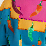 Royal Blue Multi Chili Pepper Cardigan | Queen Of Sparkles