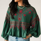 Holly Knit Top | Green Combo