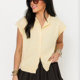 Piper Cardi Vest | Yellow