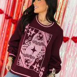 Maroon & Pink Logo Sweatshirt | Queen Of Sparkles