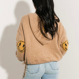 Smiley Fuzzy Hoodie Sweater