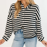 Piper Striped Cardi | B&W