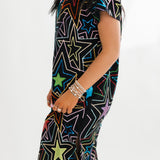 Black Multi Star Midi Dress | Queen Of Sparkles