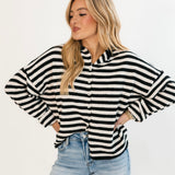 Piper Striped Cardi | B&W
