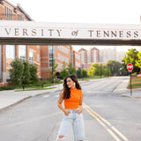 Mock Neck Top | Orange