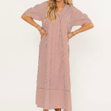 Harbor Stripe Midi Dress | Rust
