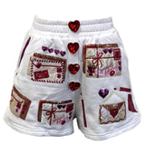 White Love Letters Shorts