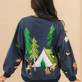 Navy Camp Site Sweatshirt | Queen Of Sparkles
