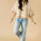 Wild As Me Zebra Sweater | Sand