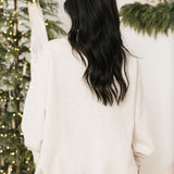 Merry Embroidered Mock Neck Sweatshirt | Gray