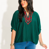 Southern Sleigh Blouse | Green