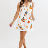 White Mimosa Icon V Neck Tank Dress | Queen Of Sparkles