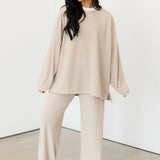 Dani Stripe Pullover Top | Beige