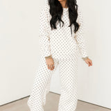 Polka Dot Joggers | Ivory & Black