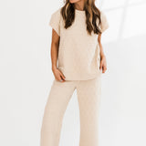 Quilted Cropped Pants | Cream